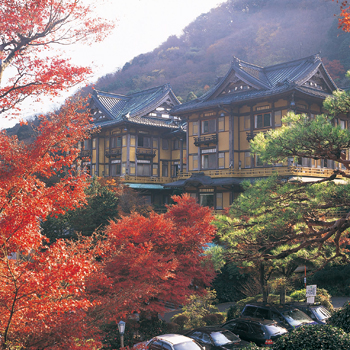 Fujiya Hotel in automn.